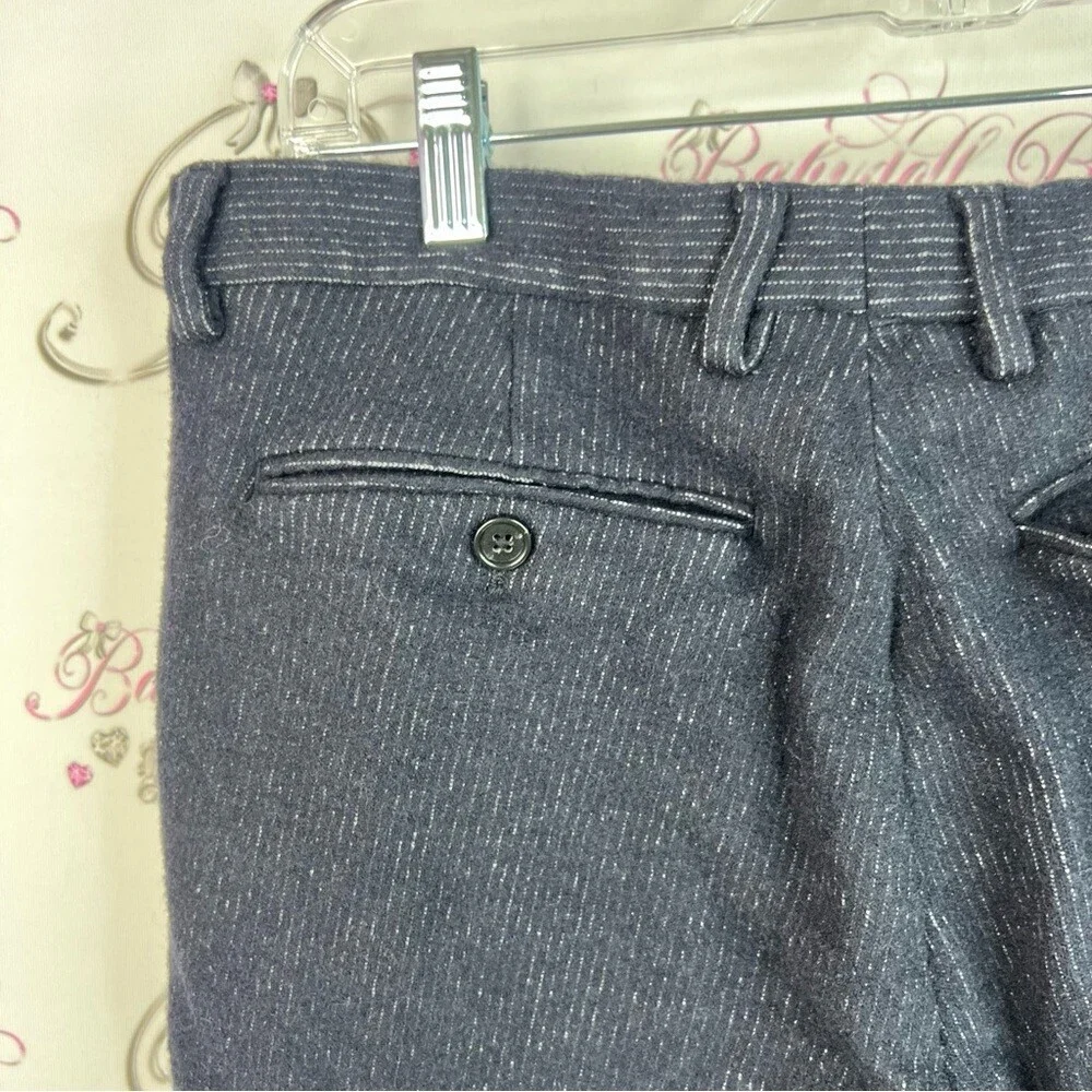 Banana Republic cropped pants slim fit blue white striped linen Pants Italy